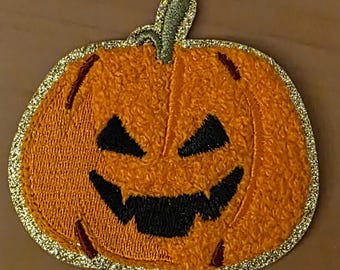Halloween Pumpkin Iron-On Patch