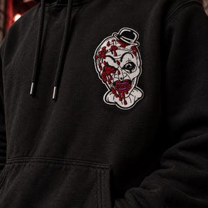 Parche bordado de payaso de terror – Parches de 6 x 10,5 cm para chaquetas, bolsos y manualidades.