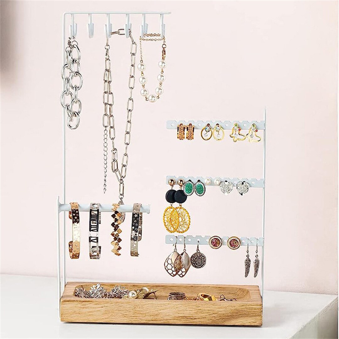 4 Layers of Staggered Jewelry Stand Earrings Stand Necklaces Etsy