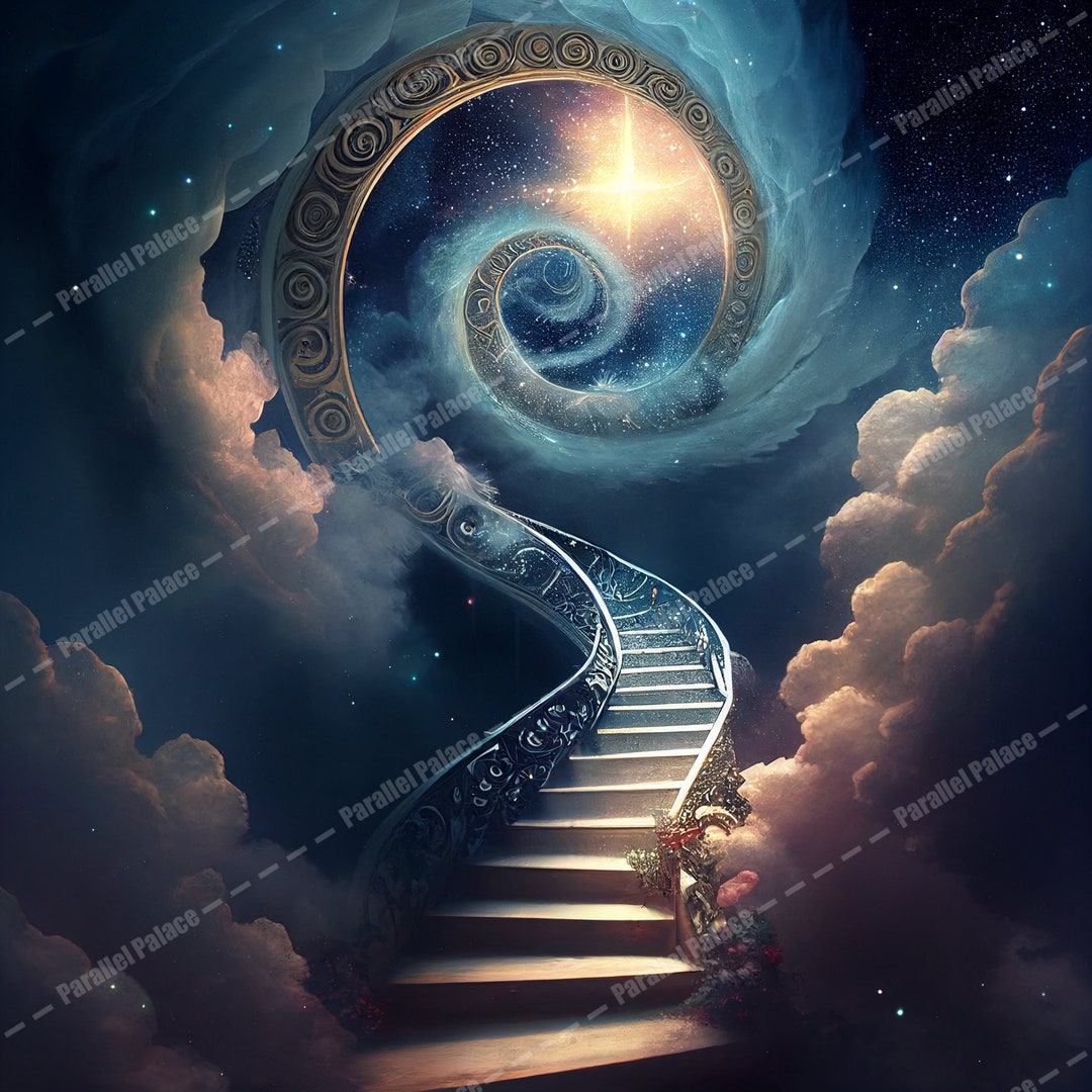 Infinite Stairs Heaven Digital Art Printable Art, Wall Art, Decoration