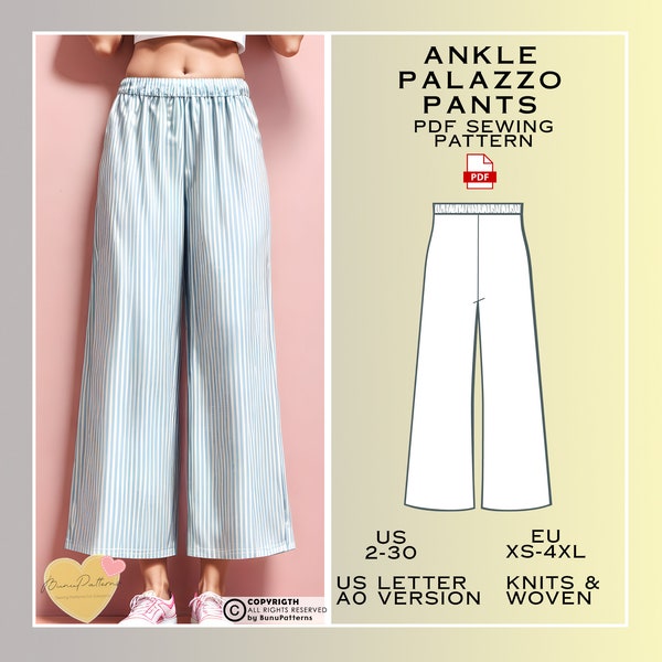 Palazzo Pant Pattern - Etsy