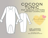 Tunic Sewing Pattern: Modest Fashion, Ladies Sizes 00-32 (PDF Pattern)