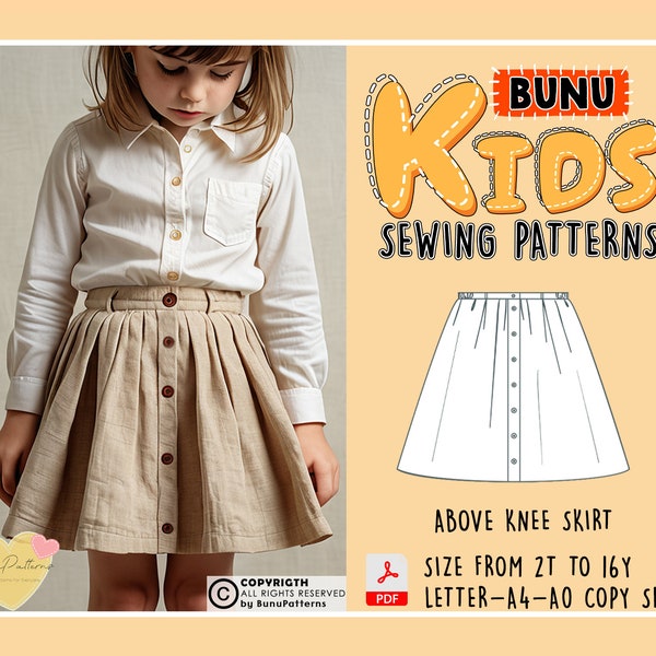 Girls Skirt Pattern - Etsy