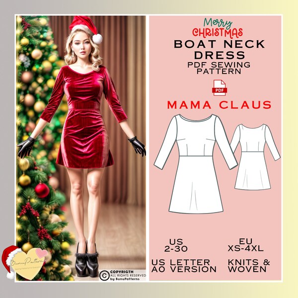 Mrs Claus Dress Etsy