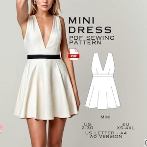 Mini Dress Sewing Pattern: Prom & Summer Styles (PDF Pattern)