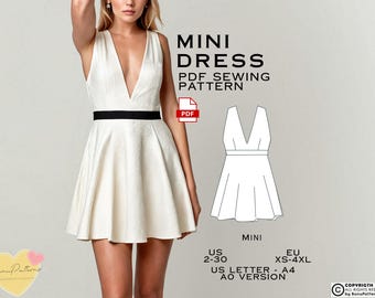 Mini Dress Sewing Pattern: Prom & Summer Styles (PDF Pattern)