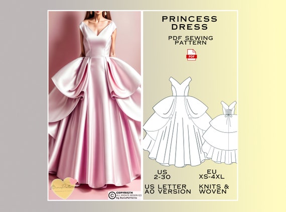 1950s GLAMOROUS Evening Dress or Gown Pattern VOGUE Special Design 4606  Very Full Skirt Shirred Bodice Just Beautiful Style Bust 30 Vintage Sewing  Pattern