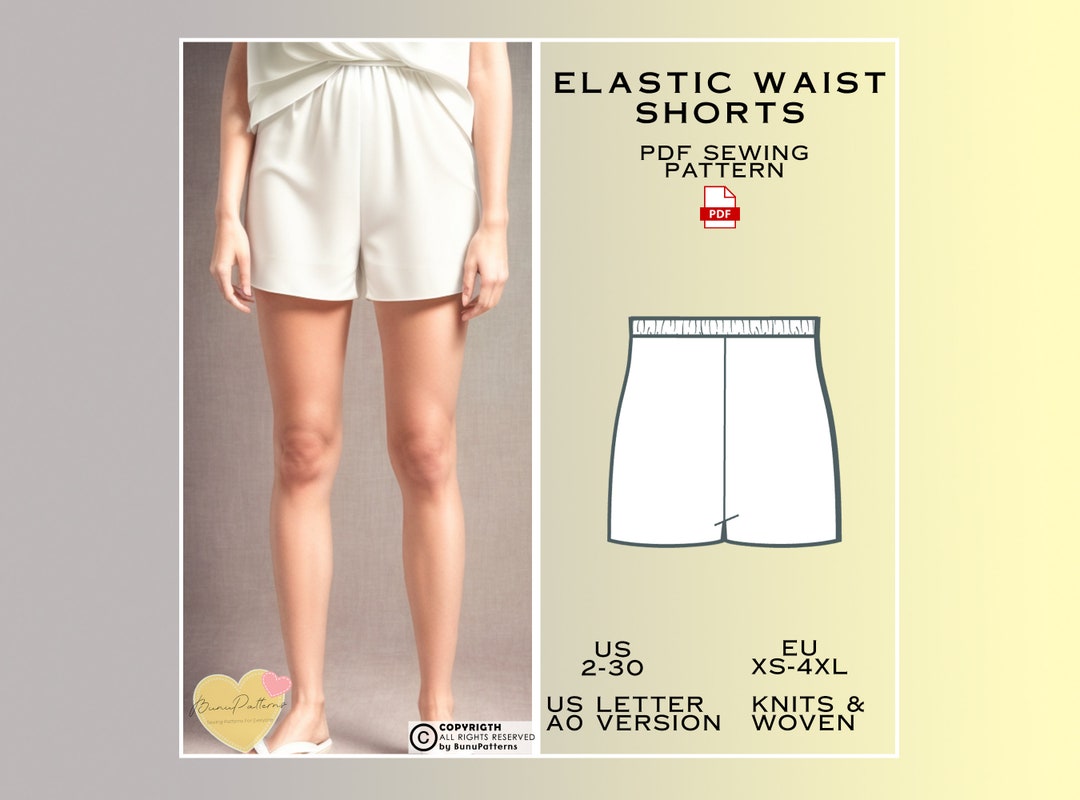 Straigth Leg Shorts Sewing Pattern, Casual Shorts PDF Sewing Pattern ...