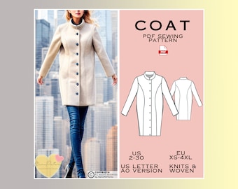 Cocoon Coat Sewing Pattern: Plus Size Winter Overcoat (PDF Pattern)