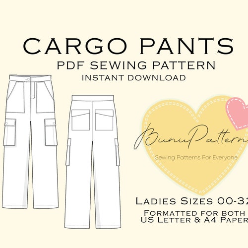 Cargo Pants Sewing Pattern PDF Sewing Pattern Instant Etsy Australia