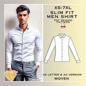 Pattern Mens Slim Fit Designer Dress Shirt - tailored Cotton Shirts for Work main image 0
