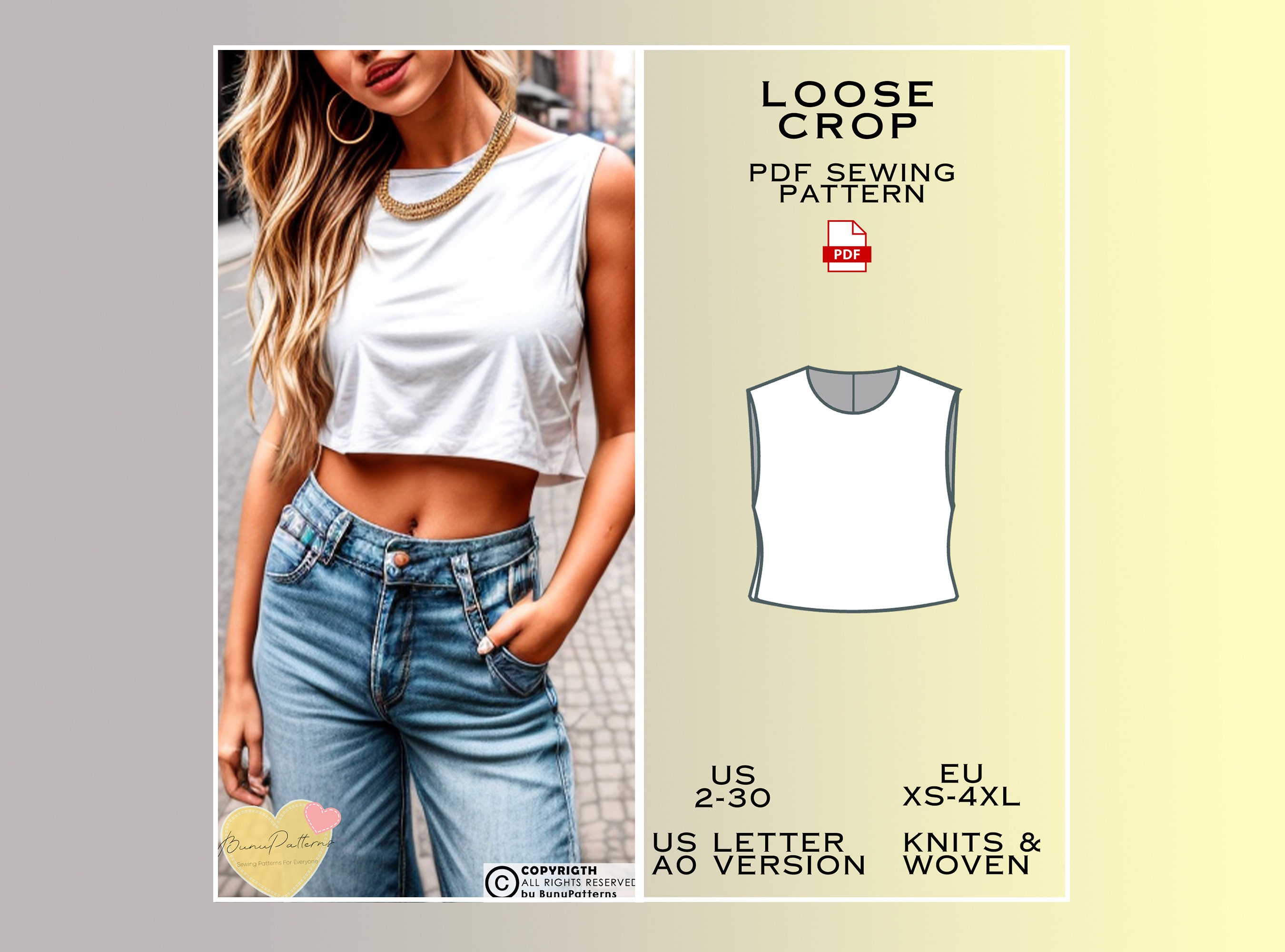 White Crop Top, Cropped Tank Top, Loose Crop Top, Boxy Crop Top