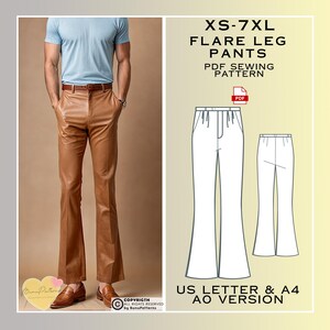 RUN & FLY Men's Retro 60s/70s Style Wine/Burgundy Corduroy Bell Bottom Flares
