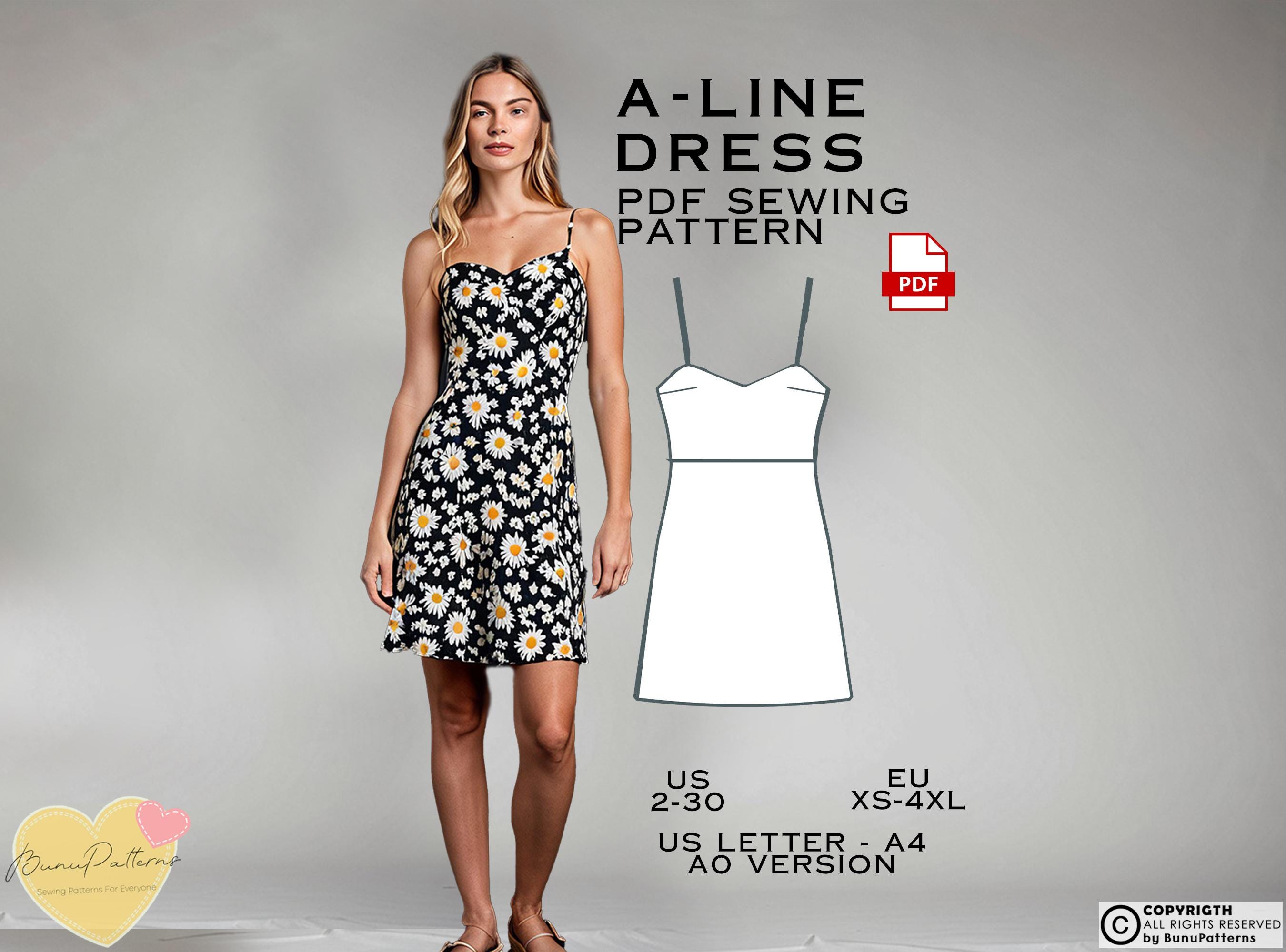 a line dress pattern pdf A-line Dress PDF Sewing Pattern, Sundress Sewing Pattern