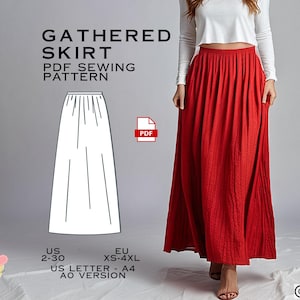 Full Length Skirt Sewing Pattern: Modest Plus Size (PDF Download)