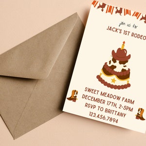 Editable Rodeo Birthday Invite Template, Birthday Invite, Rodeo, Instant Download, Editable Template