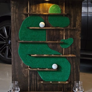 Golf Ball Wall Display Case Shelf- Collection/Memorabilia Golf Shelf Handmade (30 ball slots)
