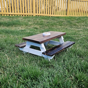 Handmade Squirrel Picnic Table: Rustic Outdoor Feeder, Charcuterie Board