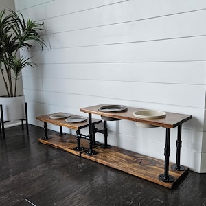 Elevated Dog Bowl Platform Stand | Raised Feeding Station (Bowls included)