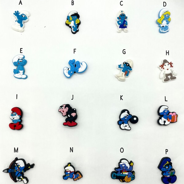 Smurfs. Crocs charms.