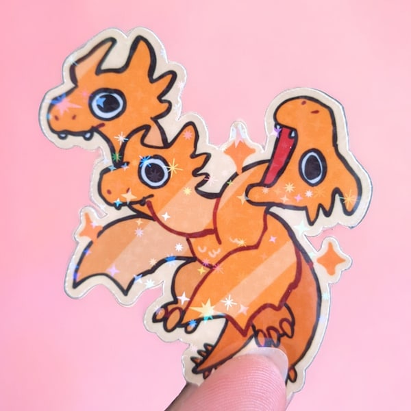 3's a Crowd - Kaiju Chibi Vinyl Sticker - 3.5 inches tall