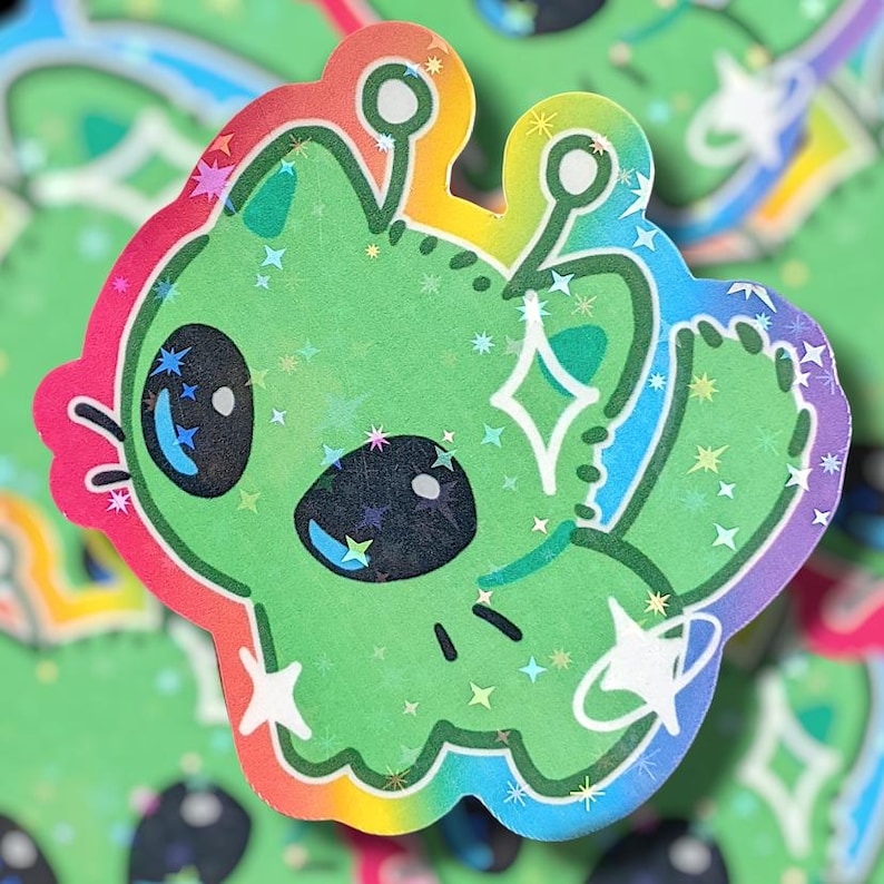Alien Creature 2.5 Inch Vinyl Sticker - Etsy