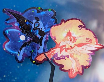 Night and Day - 3 inch Alicorn Vinyl Stickers