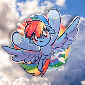 Sticker Poney arc-en-ciel Soarin High