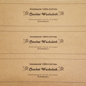 Gehäkeltes druckbares Waschlappen Etikett im Bauernhausstil, DIY, PDF
