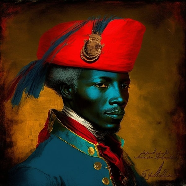 Jean Jacques Dessalines, Haitian Art, Haitian original painting, pop art, self portrait, Haitian revolution,