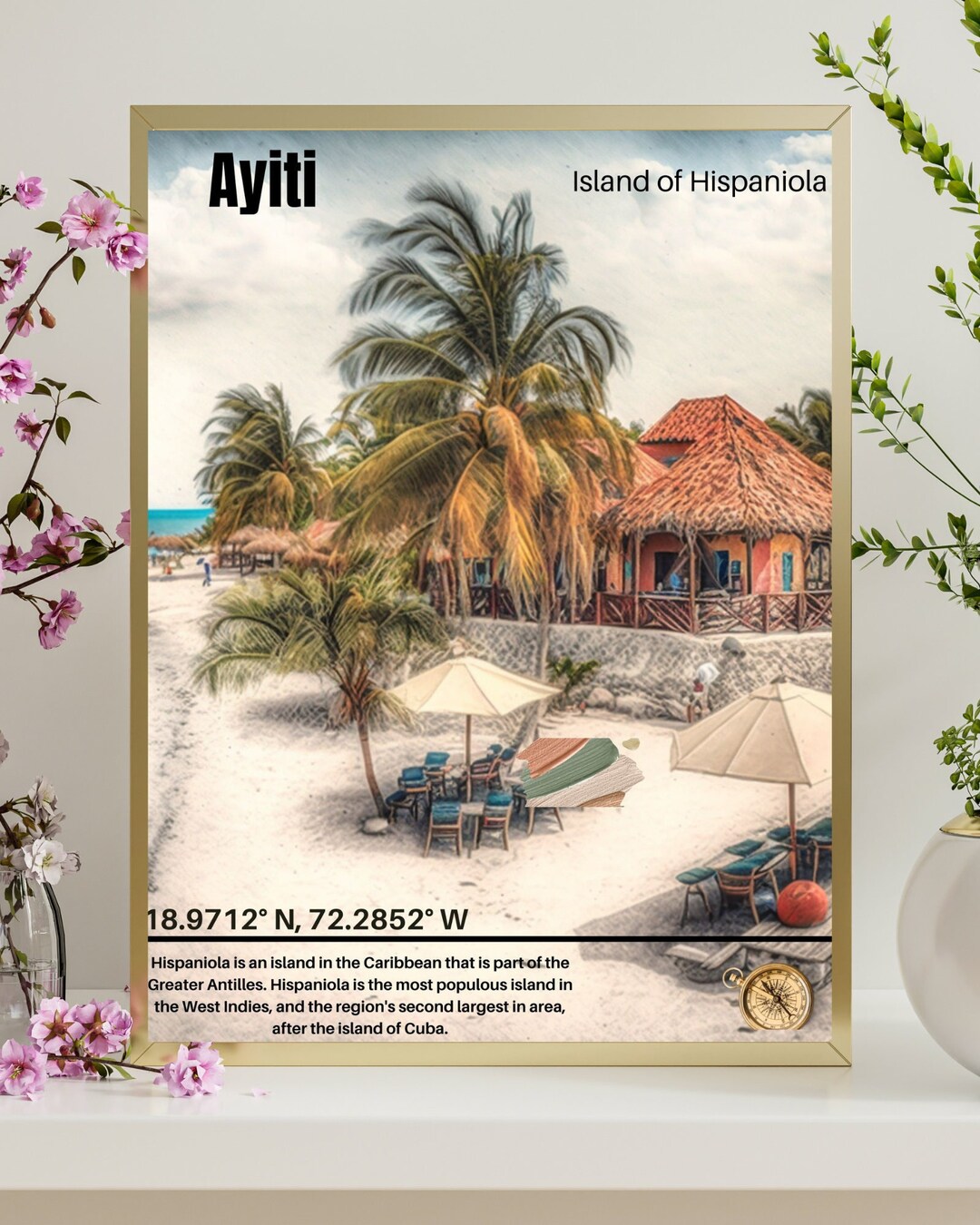 Digital Oil Paint, Haiti Print, Haiti Wall Art, Haiti Poster, Haiti