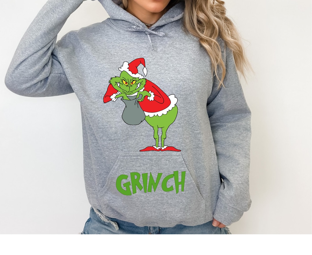 Grinch Money Bag Hoodie Grinch Hoodie Christmas Apparel Etsy