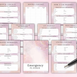 Emergency Planner, Just In Case of Emergency, What If Planning, End of Life Planning, Medical Binder, Life Planner Organizer Printable