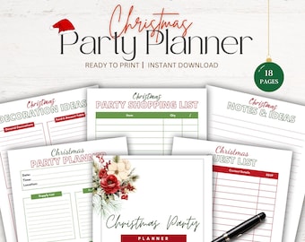 Christmas Party Planner, Printable Holiday Party Planner, Christmas Plan, Christmas Budget, Menu Planning, Holiday Planning Printable