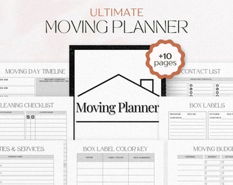 Moving Planner | Moving Guide | Packing Checklist | Printable box labels | Home decorating | moving day to do | apartment hunting |