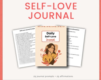 Self Love Journal, Self love journal prompts, Self love reflection, daily journal, printable journal, self care worksheet, self care planner