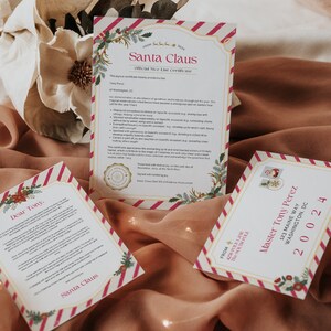 Carta EDITABLE en Canva de Papá Noel, Correo del Polo Norte, Certificado de lista de Niza, Carta personalizada de Papá Noel, Mostrador oficial de Papá Noel