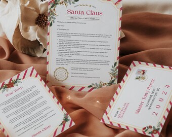 EDITABLE Canva Letter from Santa, North Pole Mail, Nice List Certificate, Personalized Santa Letter, Official Desk of Santa