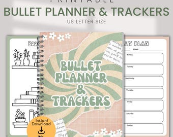 Printable Bullet Journal Bujo journal Daily Weekly Monthly Templates Mood tracker Decorative Paper Scrapbook Stationery bullet planner