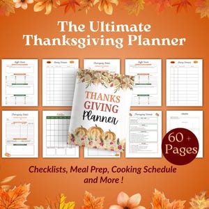 Thanksgiving Planner Printable Holiday Menu Planning Recipes Turkey Day Party Planner Bundle Holiday Checklist Planner PDF Instant Download