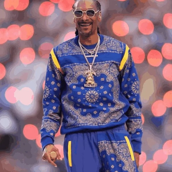 Snoop Dogg Blue Bandana Tracksuit | Men's Bandana Style Printed Tracksuit