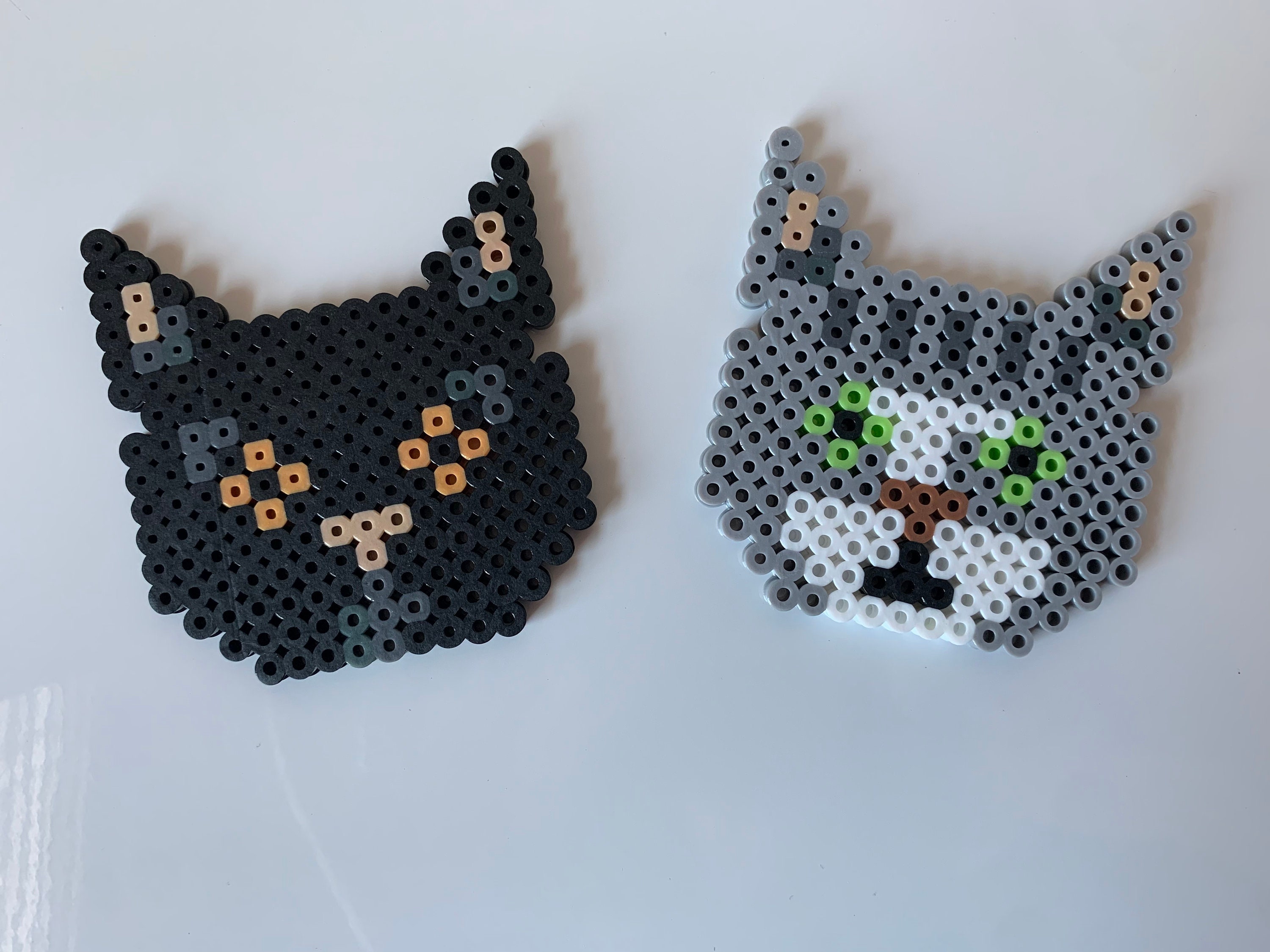 Adorable black cat Perler Bead Earrings