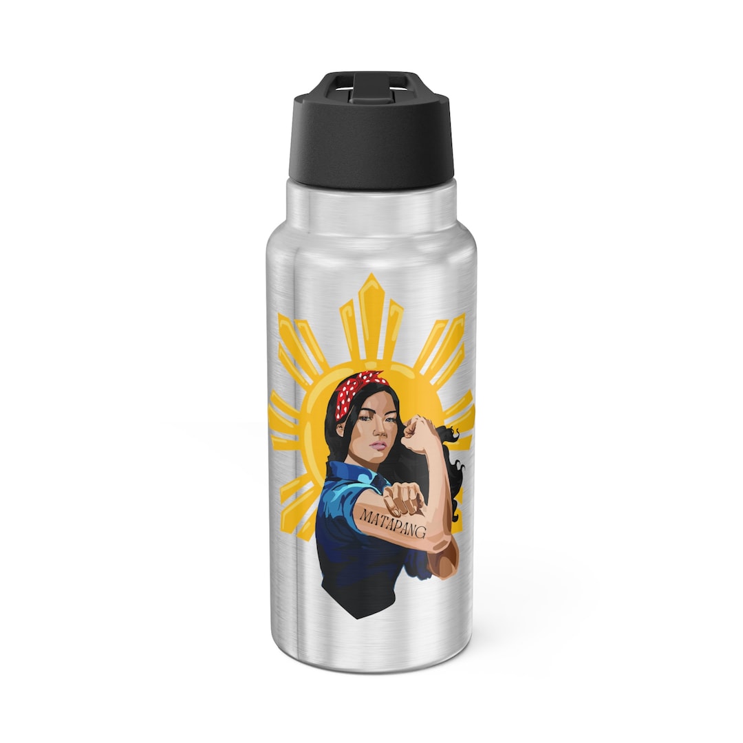 Philippines Custom Art Tumbler With Filipino Flag, Filipina Art Tumbler