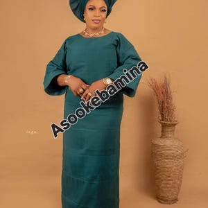 4 pieces set Aso Oke for women, Buba/Iro/Gele/Ipele for wedding and special occasions. Ready to ship.