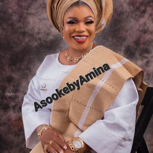 4 pieces set Aso Oke for women, Buba/Iro/Gele/Ipele for wedding and special occasions. Quality Hand made