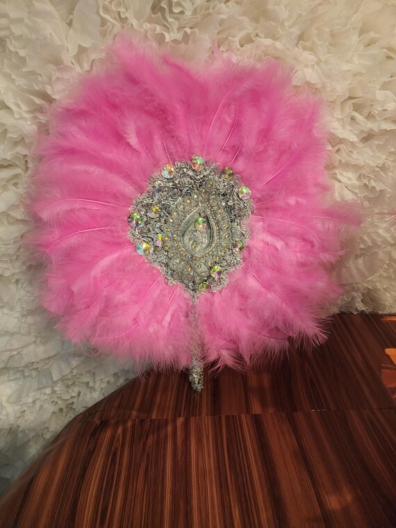 pink hand fan for wedding