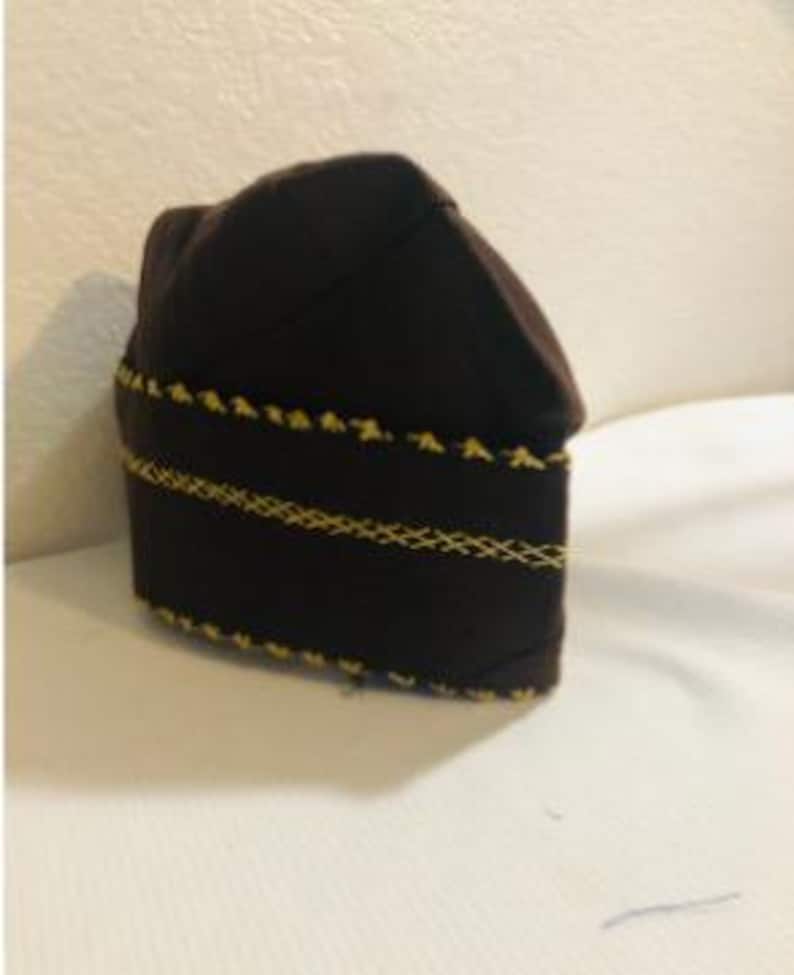 Aso oke Fila, Men hat, men cap wedding attire quality Hand woven Aso Oke cap image 9