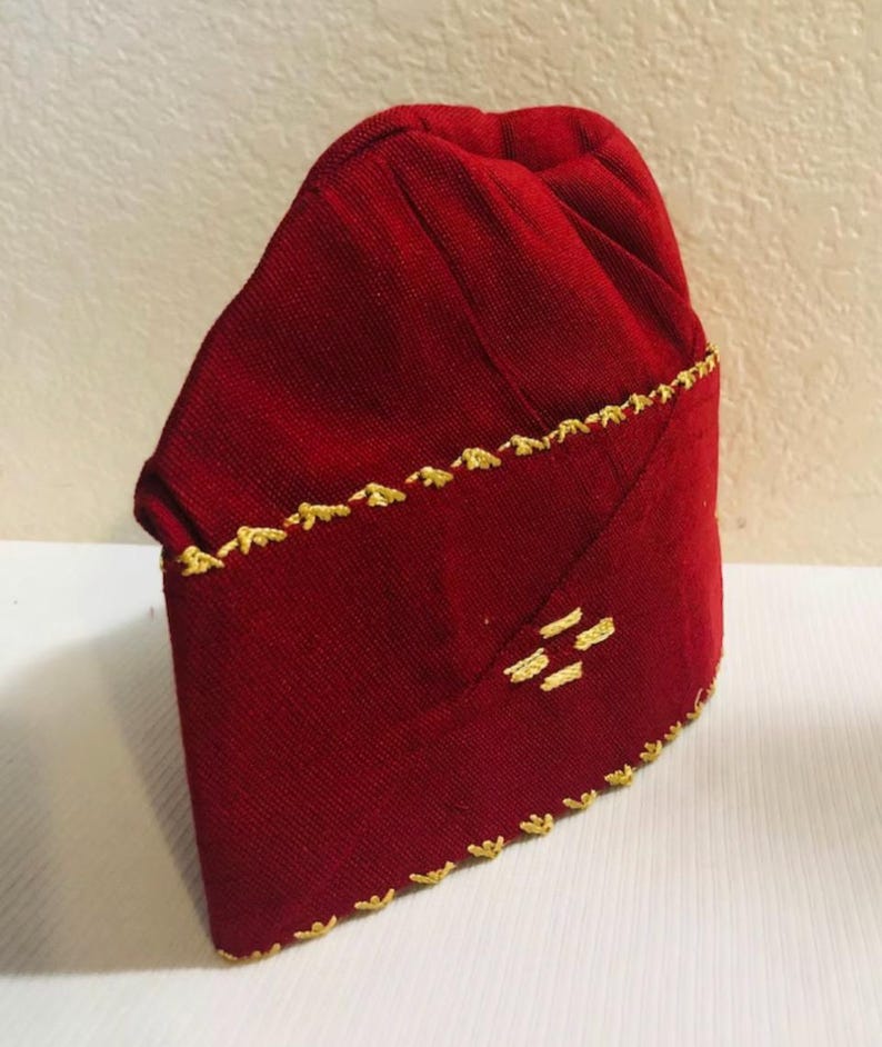 Aso oke Fila, Men hat, men cap wedding attire quality Hand woven Aso Oke cap image 5