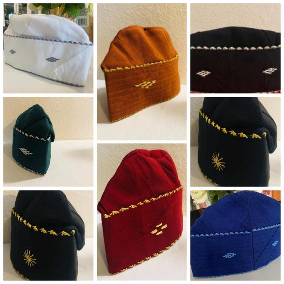 Aso oke Fila, Men hat, men cap wedding attire quality Hand woven Aso Oke cap