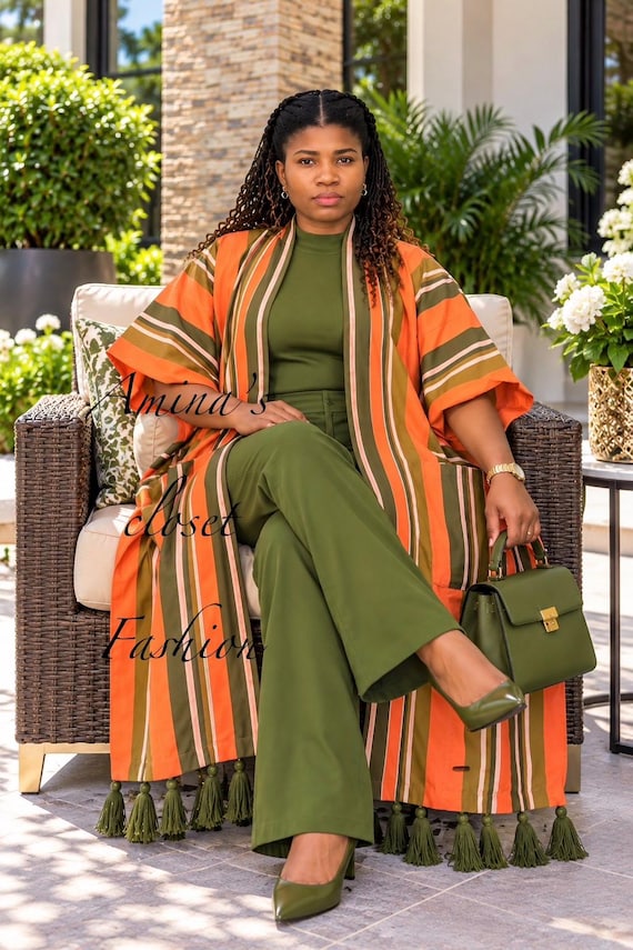 Kimono dress Aso oke dress